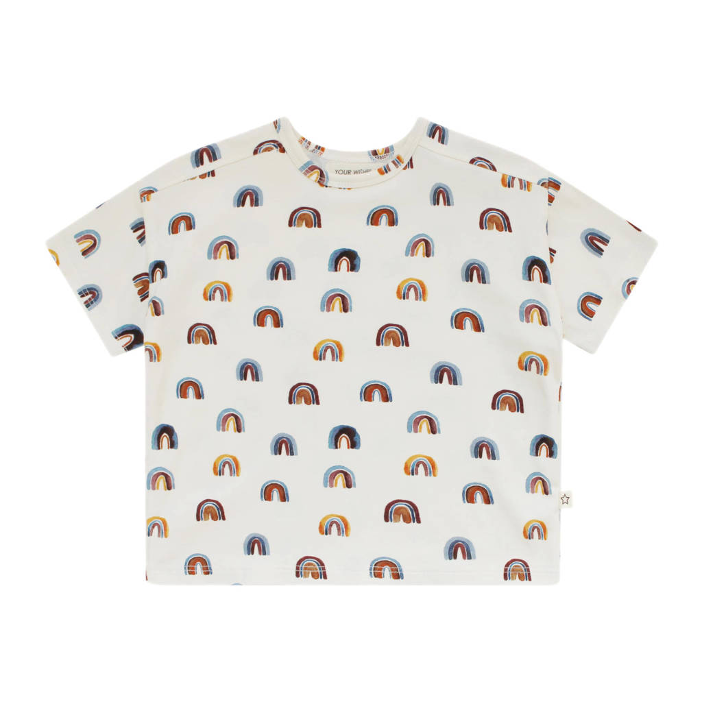Your Wishes baby T-shirt met all over print ecru