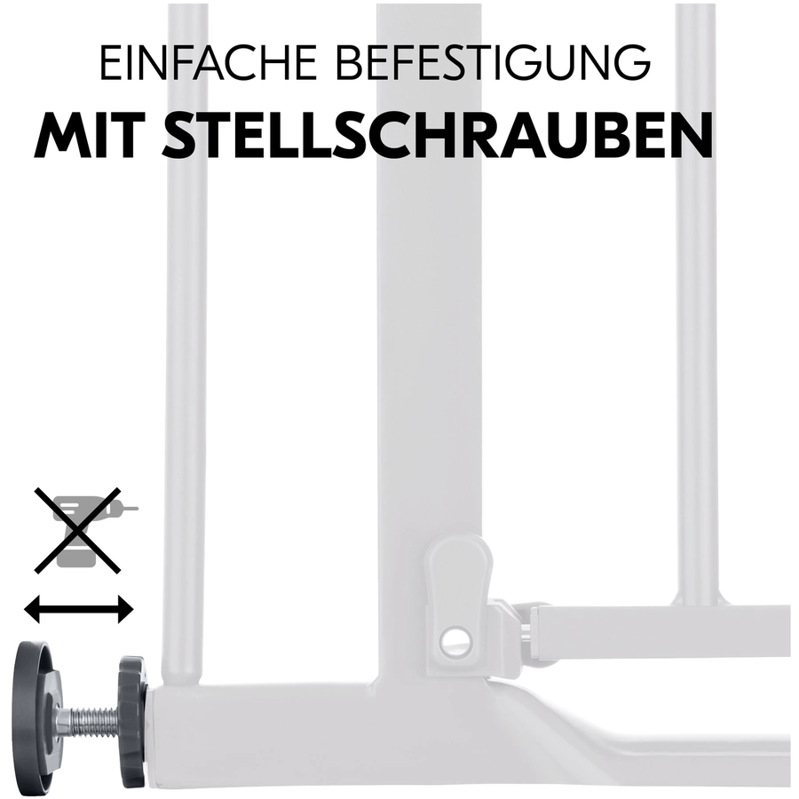 hauck Türschutzgitter Clear Step Autoclose 2 Set + 21cm Dark Grey