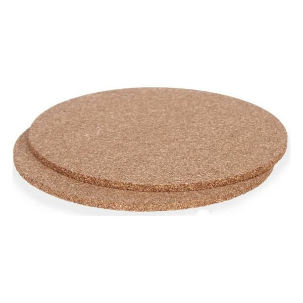 Bordbrikkesett Kinvara KT166139R Naturell Kork 18 x 0,5 x 18 cm Bordmatte (12 enheter)