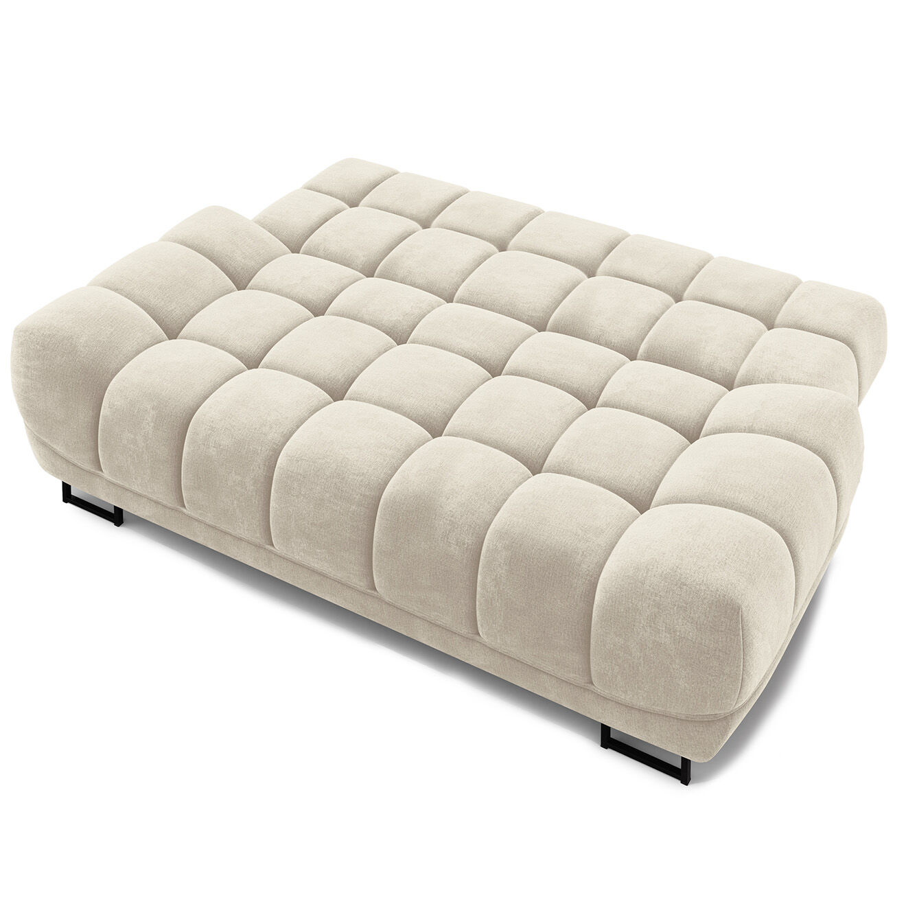 Windsor & Co Canapé Velours convertible avec Coffre de Rangement Cirrus beige - 215x112x90 cm