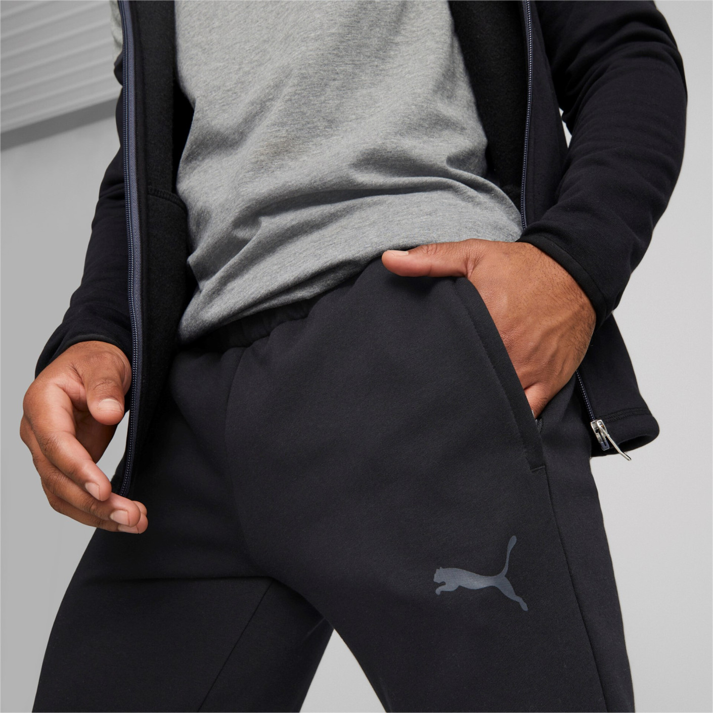PUMA TeamCup Casual Trainingsbroek Zwart Grijs Donkergrijs