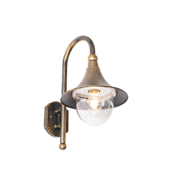 Klassieke buiten wandlamp antiek goud IP44 - Daphne