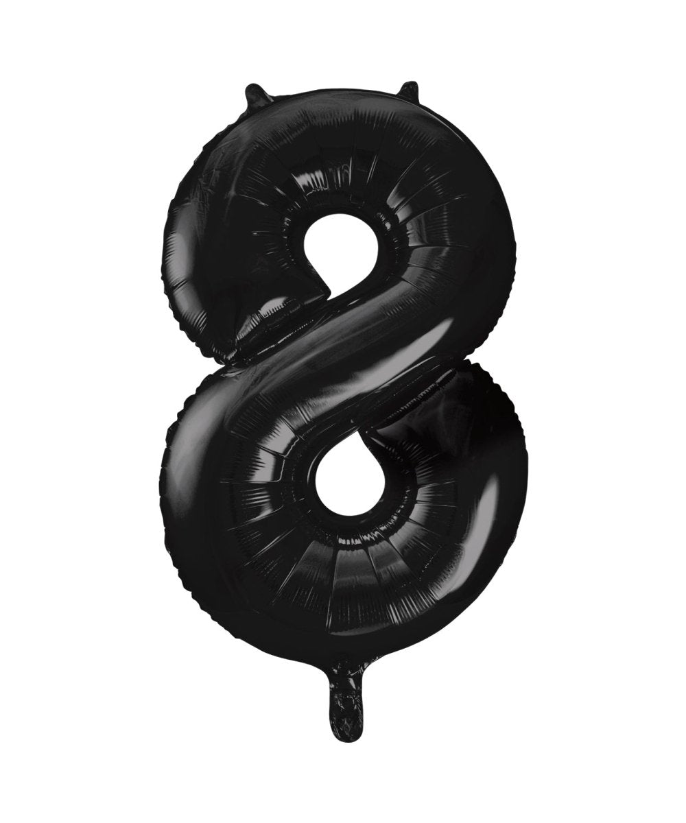 8 Jaar Cijfer Ballon Zwart Leeg 86cm