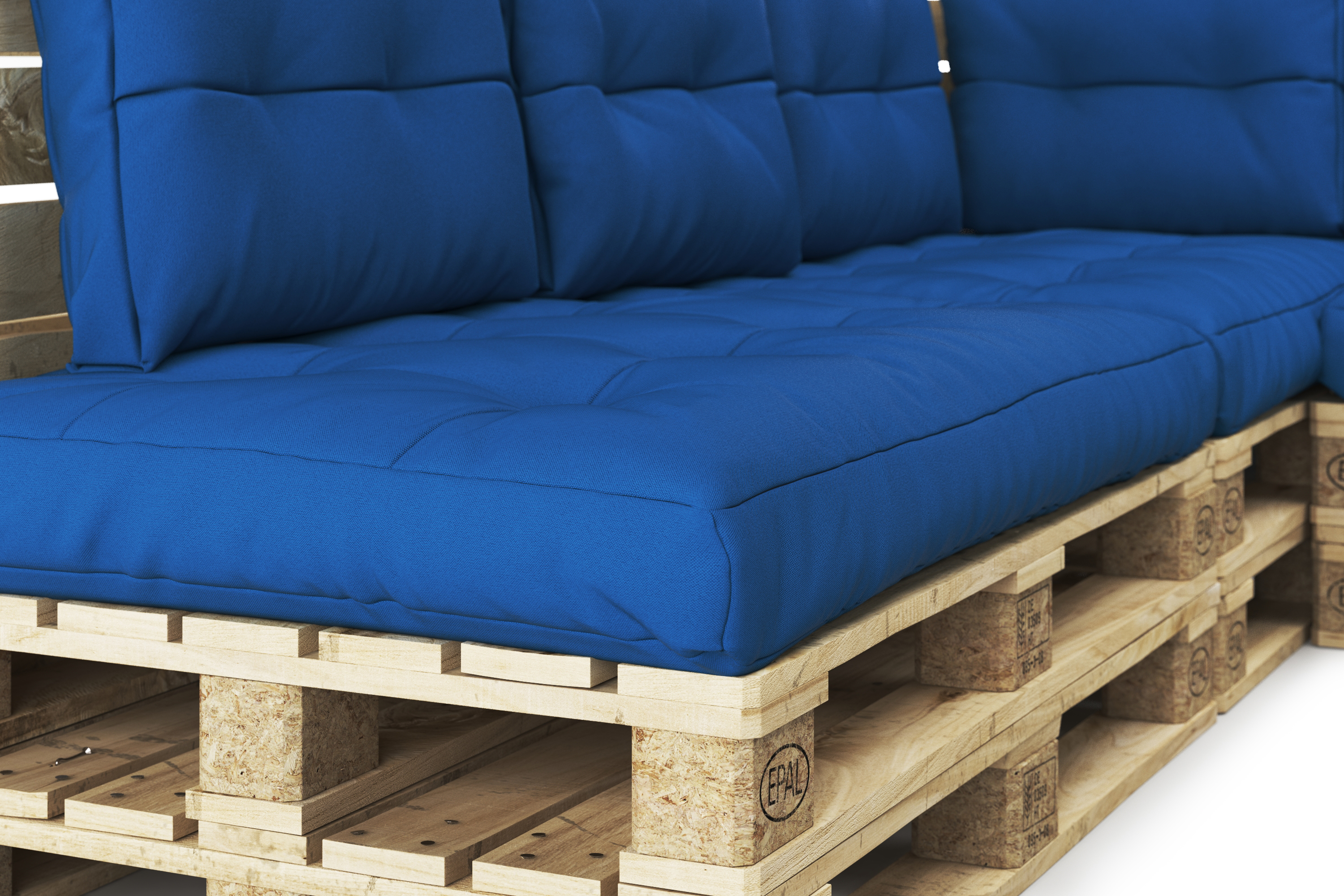 Palettenlounge ASCONA inkl. Kissen blau