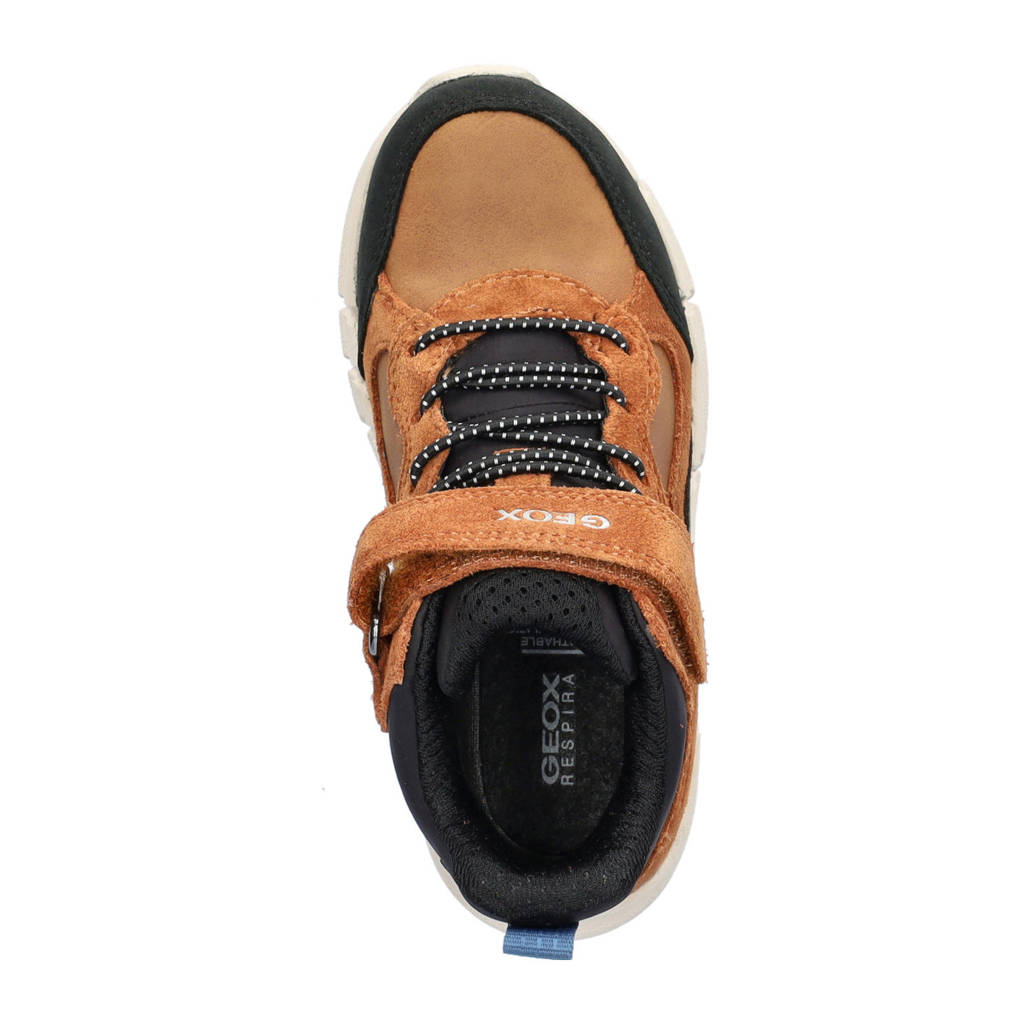 Geox J Flexsneakers cognac/zwart