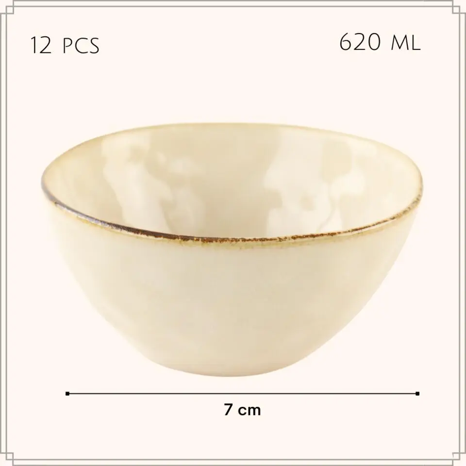 OTIX Soepkommen 12 Persoons Beige 620ml Keramiek MAPLE