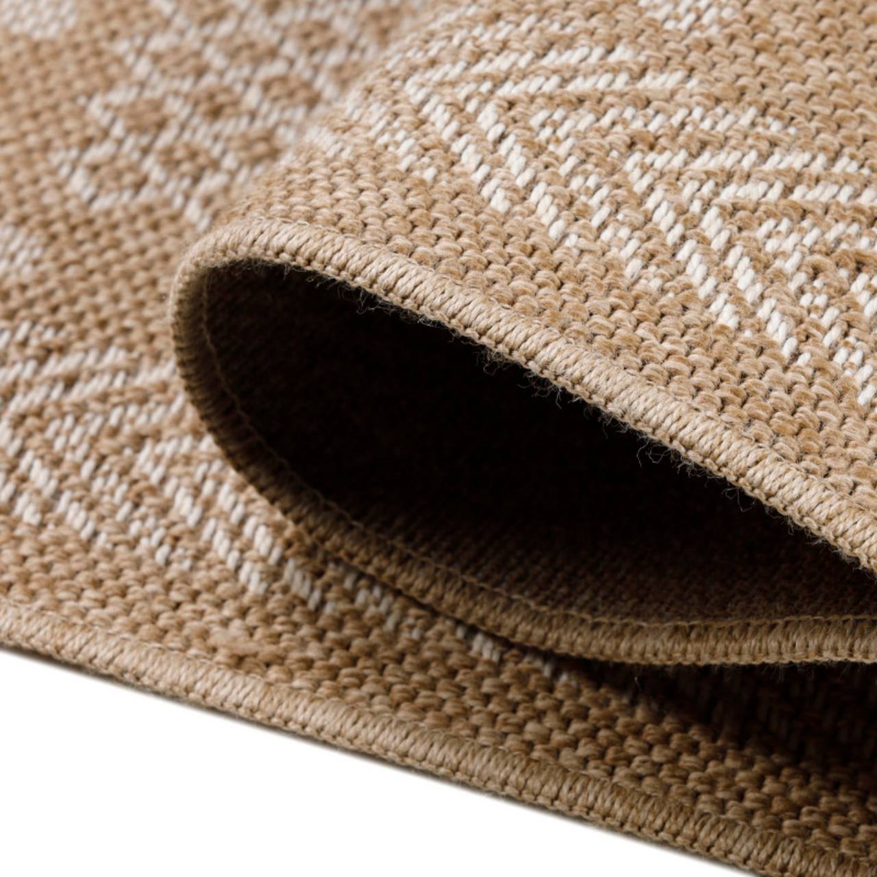 In & Outdoor Teppich Wetterfest Läufer Beige - Balkon Teppich Wasserfest