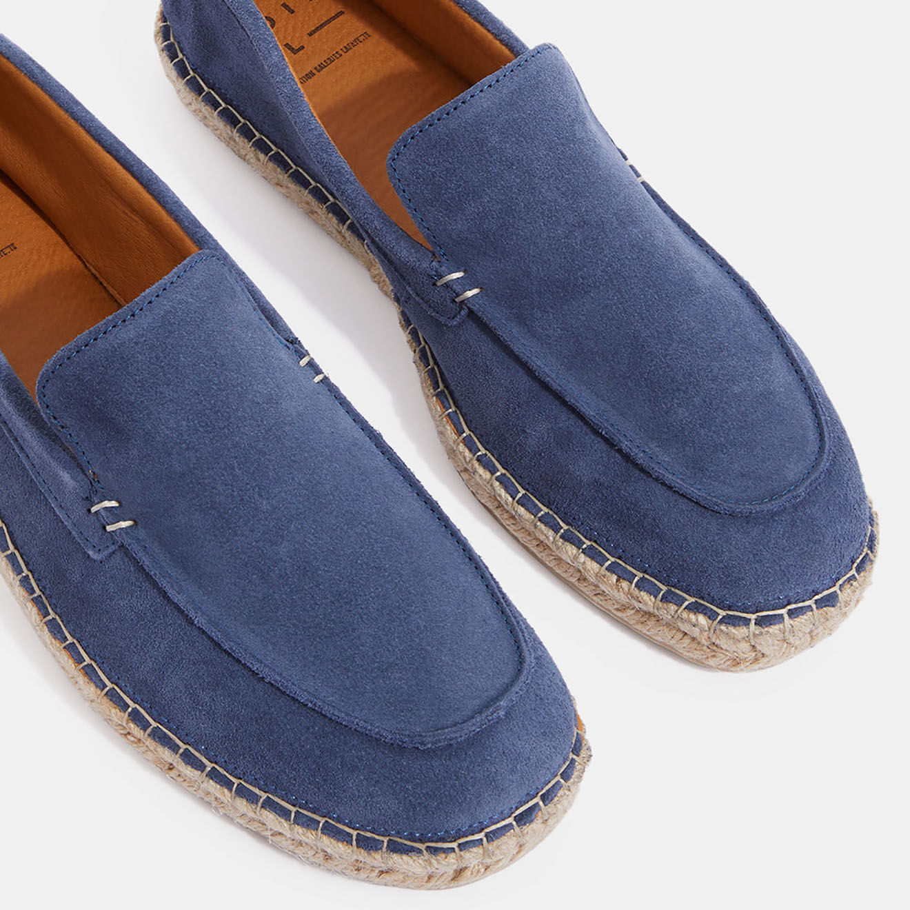 Comptoir GL Mocassins espadrilles en Velours de Cuir bleu jean