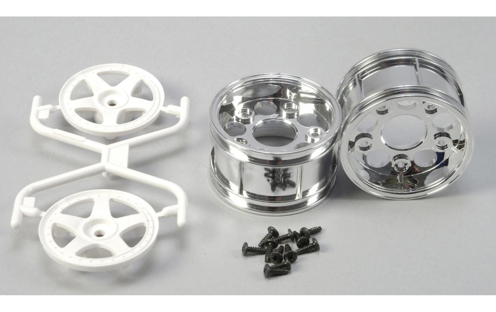 Felgen 5-Speichen, zweiteilig, 30 mm, Weiss 2 Stück, 1:10Felgen für On-Road Modelle im Massstab 1:10