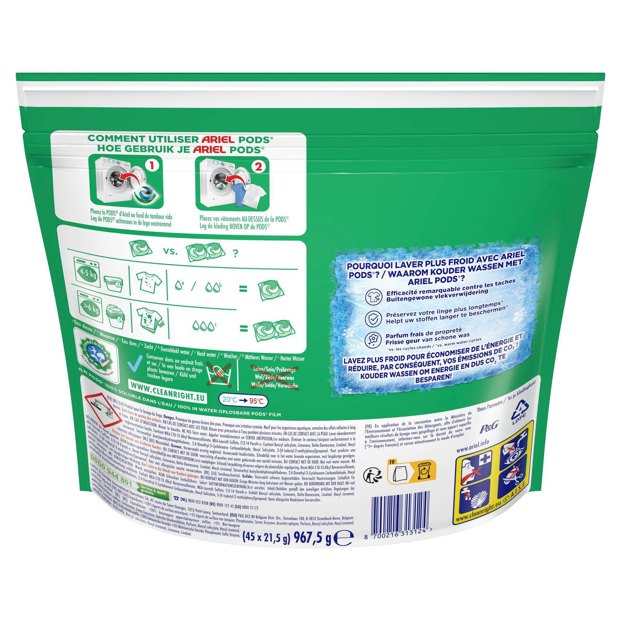 Ariel 4in1 PODS wasmiddelcapsules +Touch Of UNS - 3 x 45 wasbeurten - 135 wasbeurten
