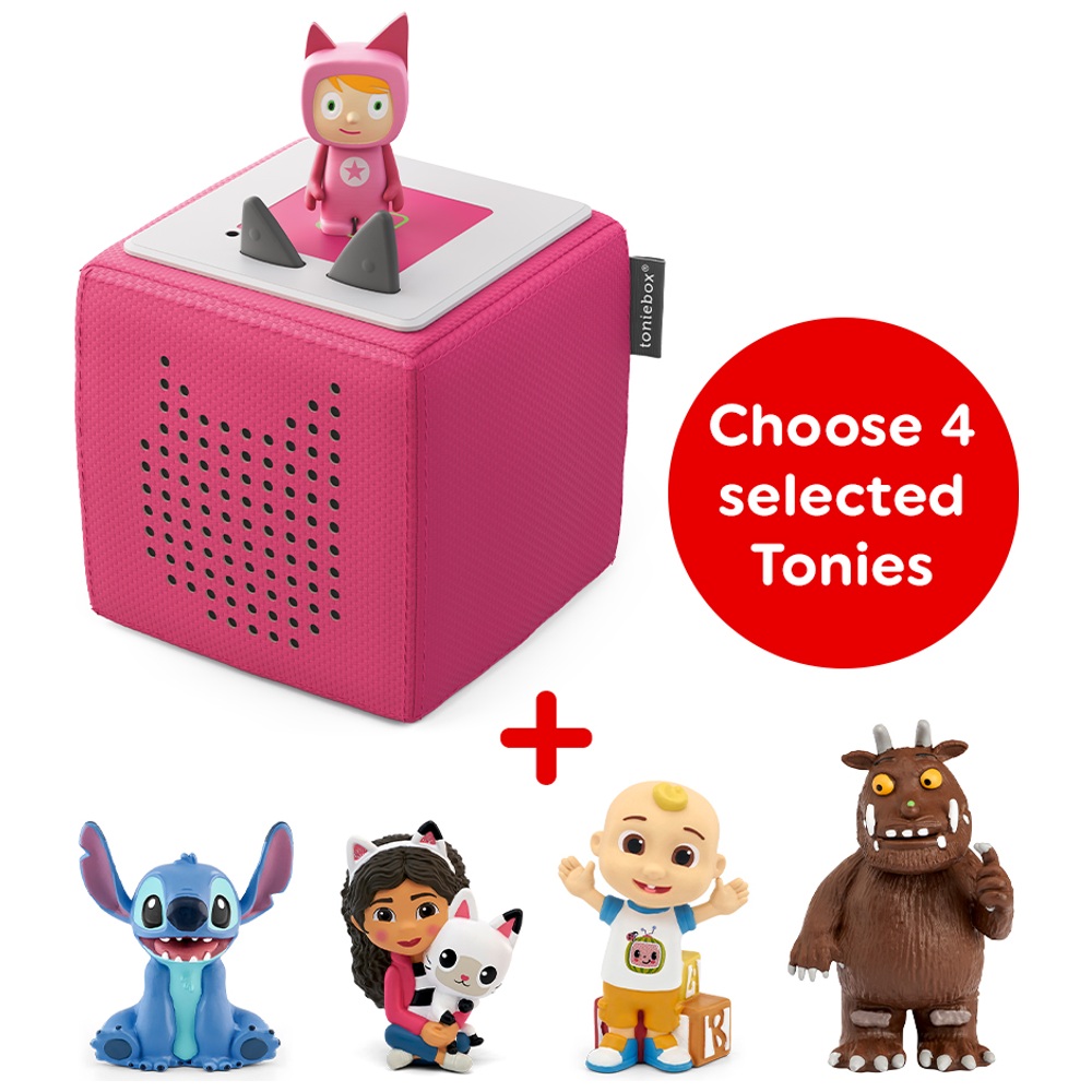 Toniebox (Pink) und Vier Toniebox Audio-Bundle