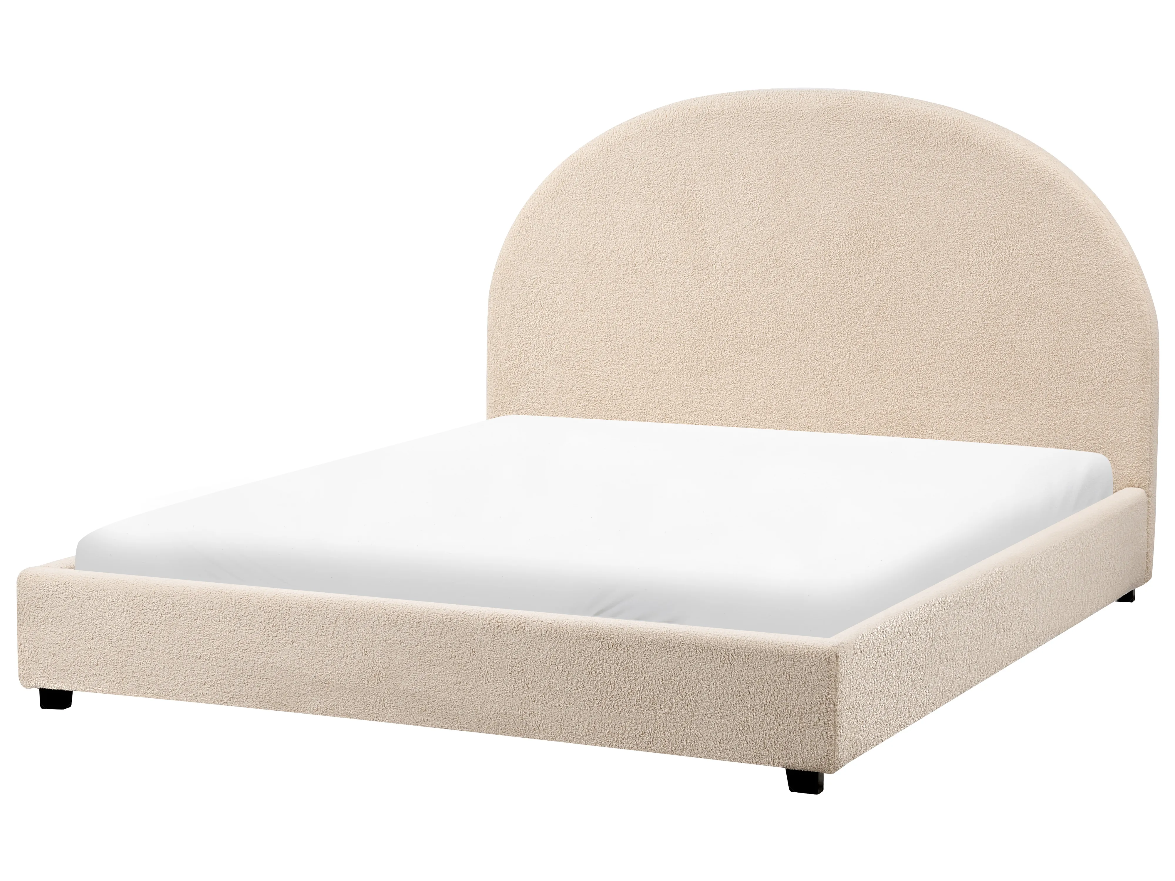 Bed Bouclé VAUCLUSE 140 x 200 cm Beige