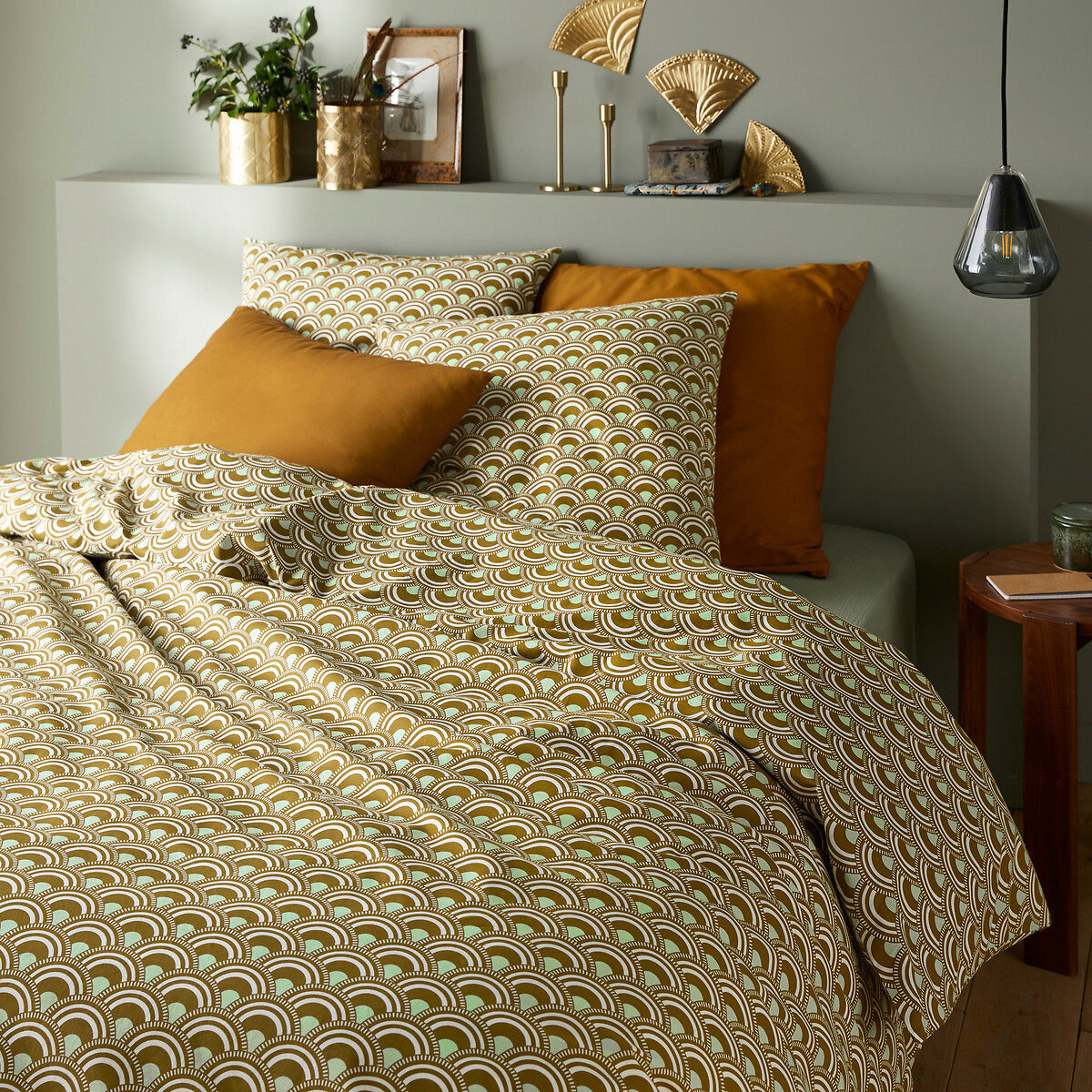 LA REDOUTE INTERIEURS<br>Conjunto de cama em algodão, fronha quadrada, Caletta