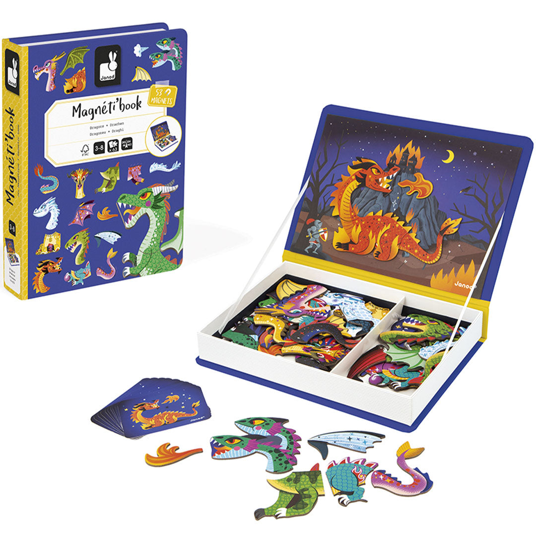Janod magneetboek dragons - 53st