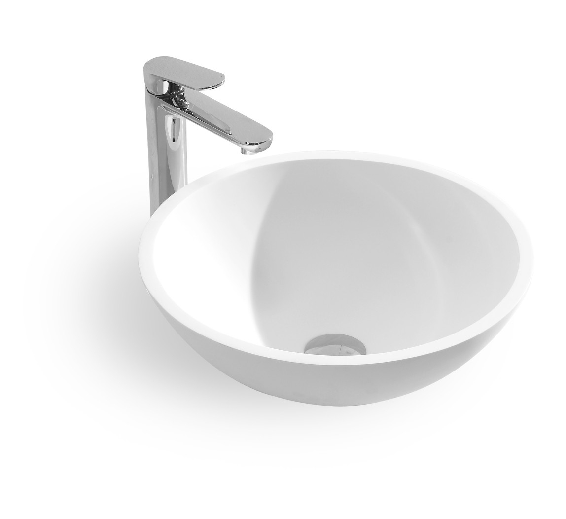 Saniclear New Stone solid surface waskom 41x15cm mat wit