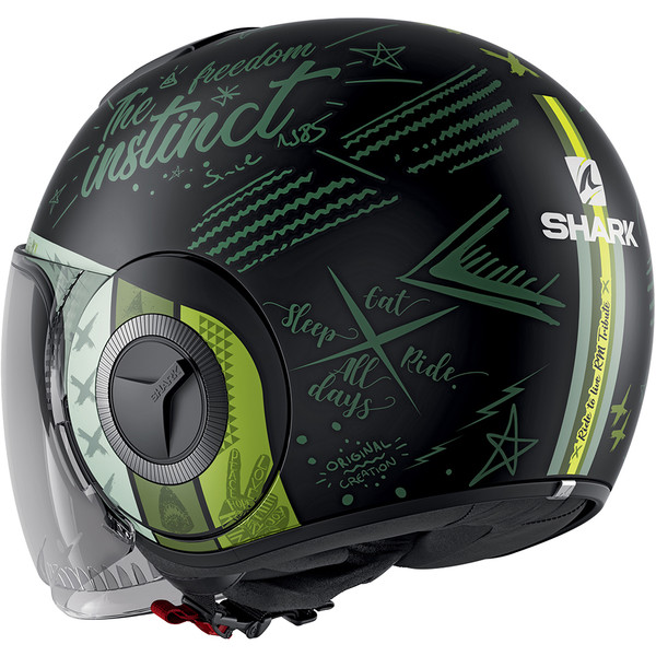 Shark - Casque Nano Tribute RM Noir Mat / Vert Mat