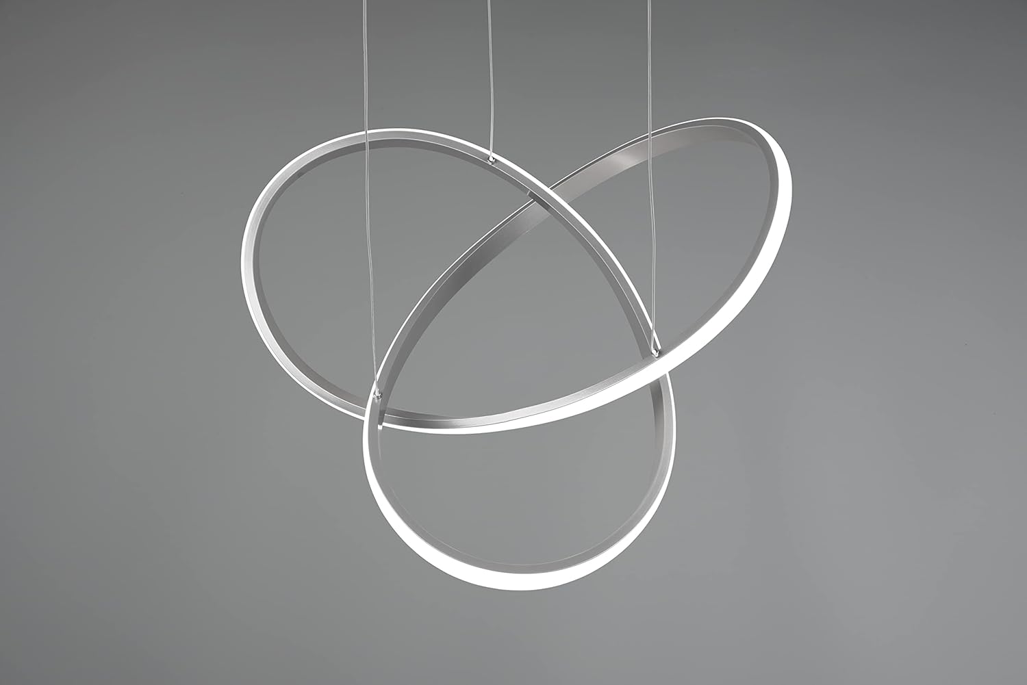 Reality Leuchten LED Pendelleuchte Course R32051407, Metall Nickel matt, inkl. 27.5 Watt LED, Switch Dimmer