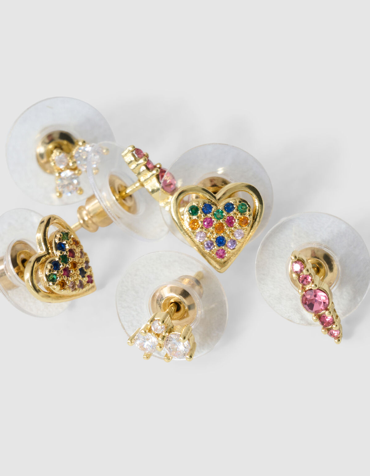 Strass Oorbellen Set Goud