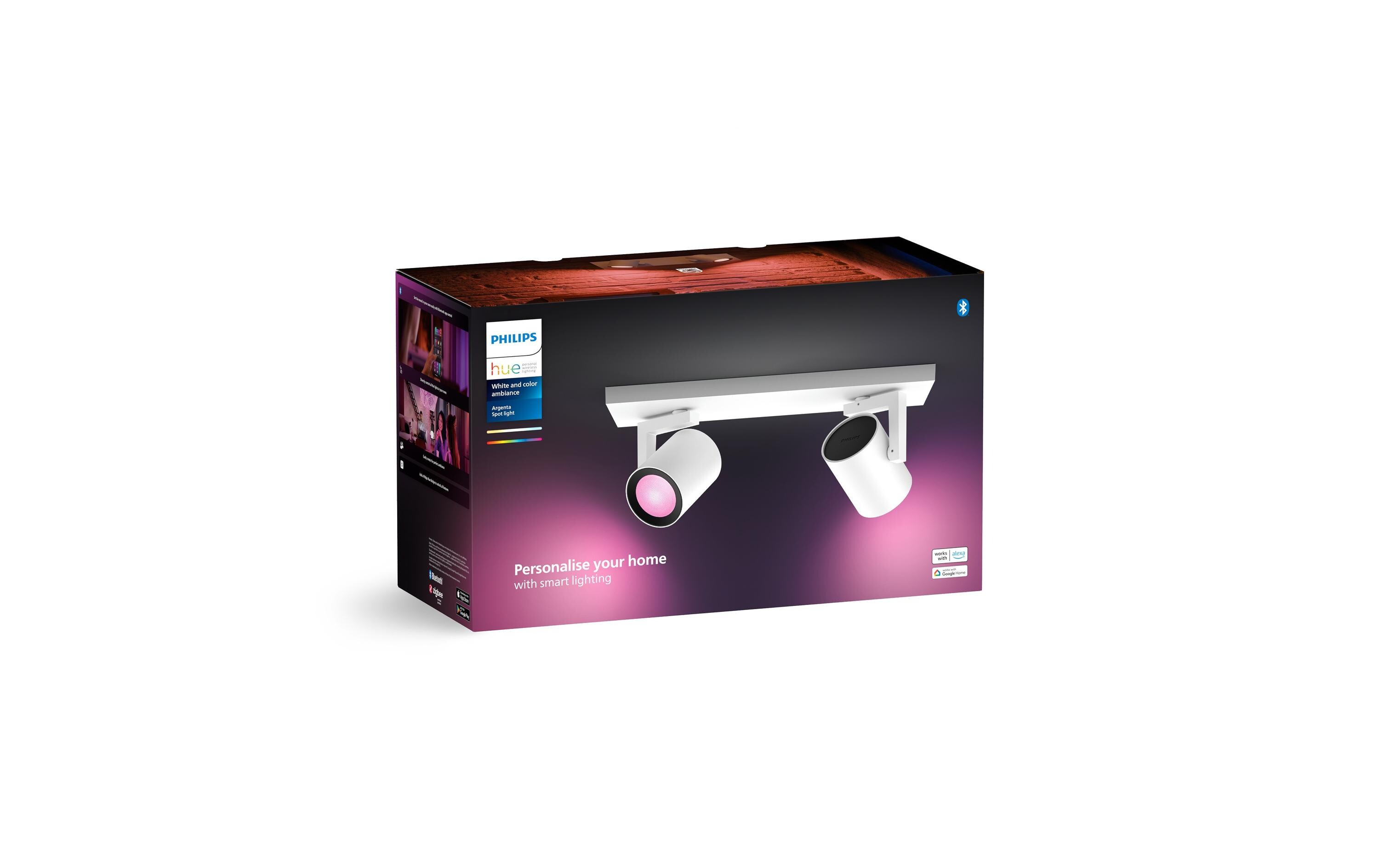 White & Color Ambiance Argenta 2er-Spot Weiss<br>Licht in allen Farben