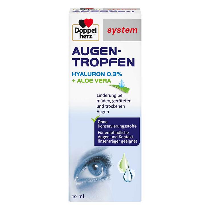Doppelherz Augen-Tropfen Hyaluron 0,3% system, 10 ml