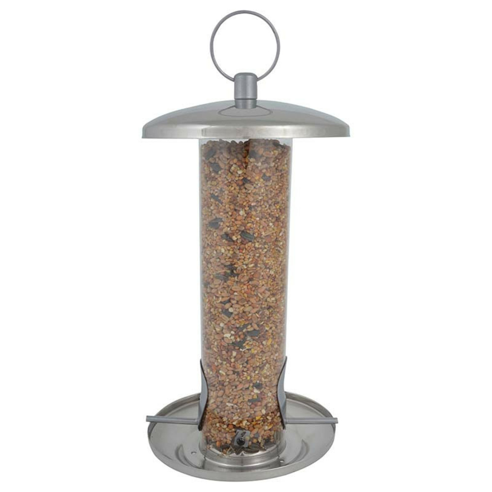 Mangeoire graines oiseaux inox