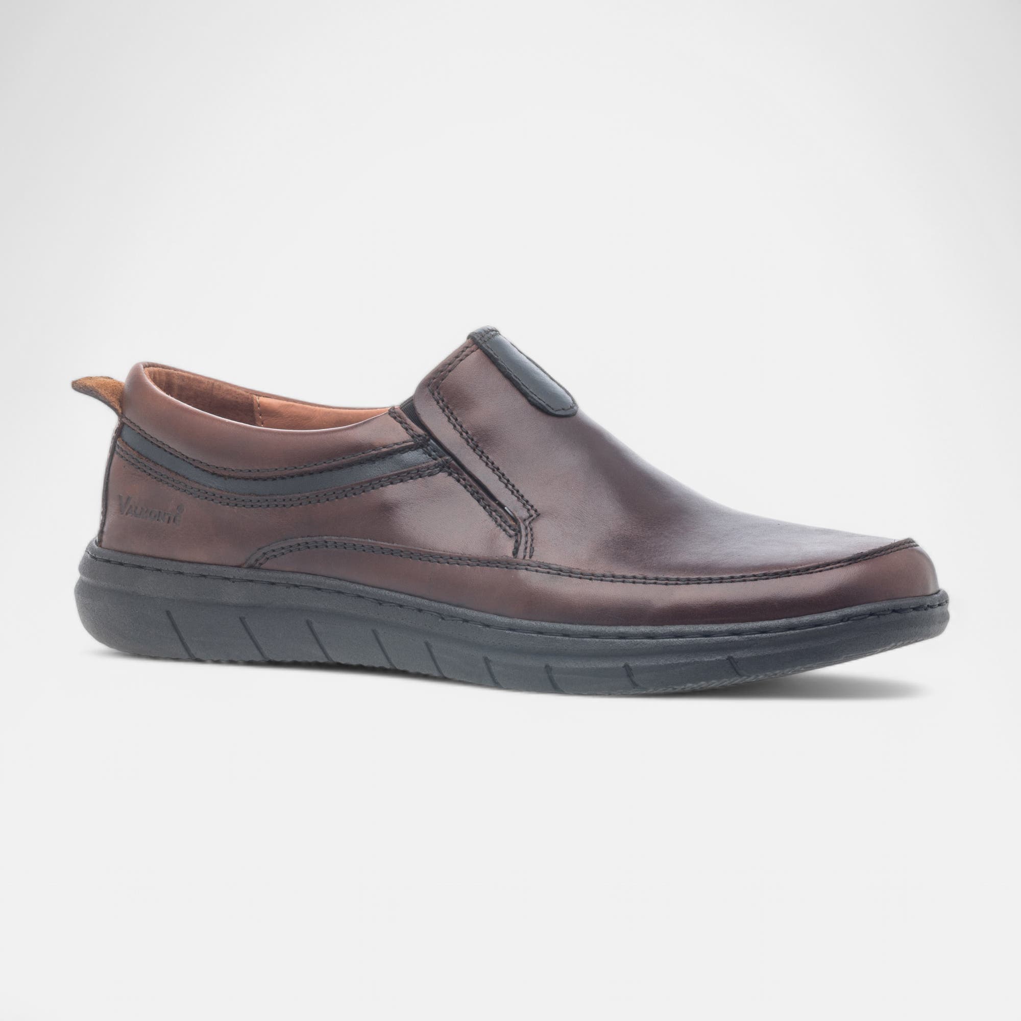 Mocassins pieds sensibles Homme en cuir cognac