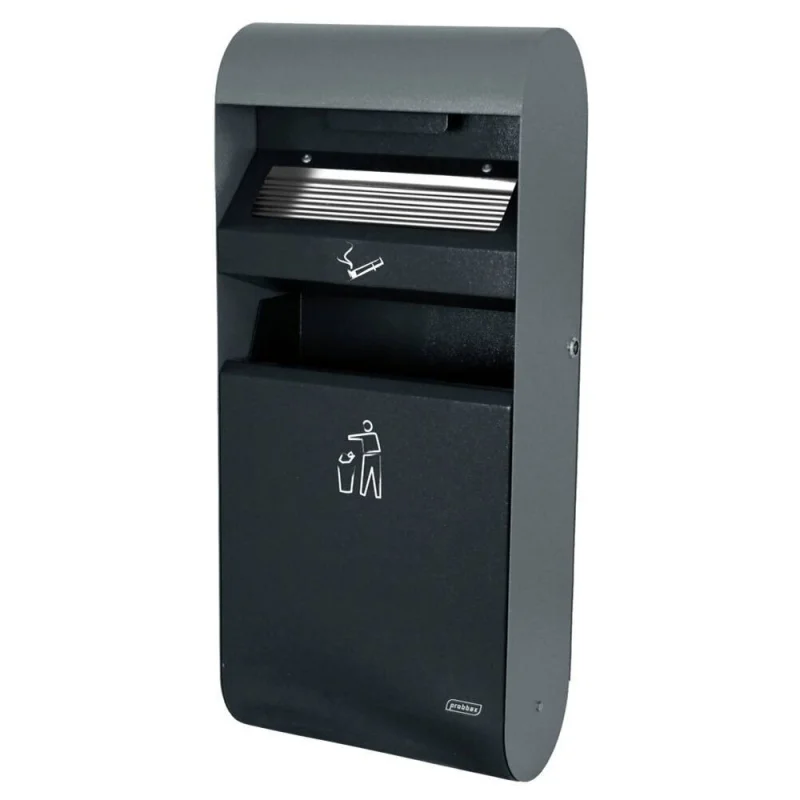 JVD - Cendrier mural 3L   collecteur 14L intégré - Noir