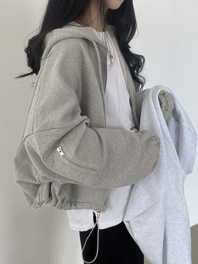 Essere - Effen hoodie met trekkoord en ritssluiting