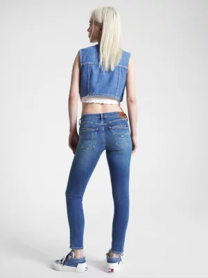 Calça jeans skinny Scarlett de cintura baixa até o tornozelo
