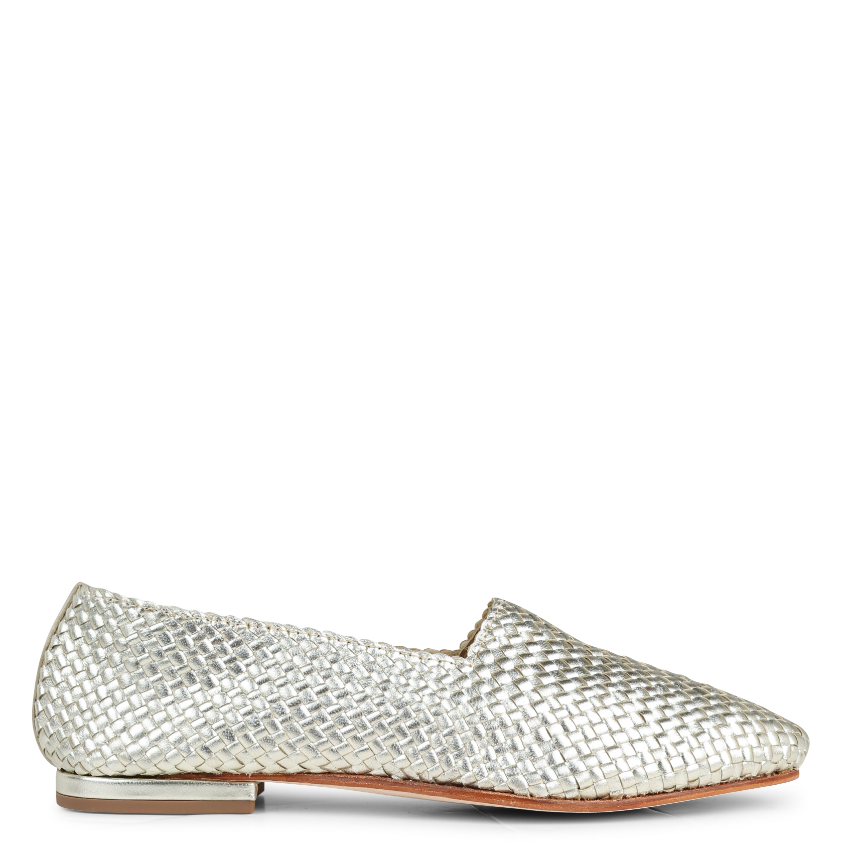 MILANO - Mocassins en cuir tressé | Argent