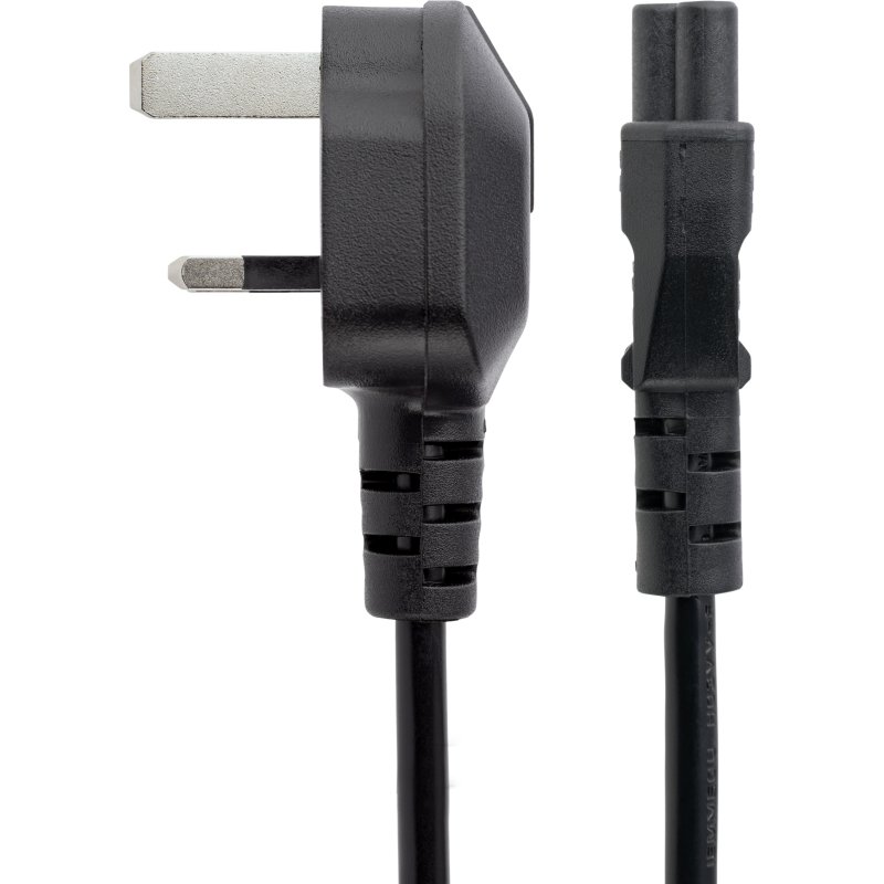 StarTech.com Cordon d'alimentation en trèfle pour GB BS1363 vers C5 pour ordinateur portable M/F - Noir