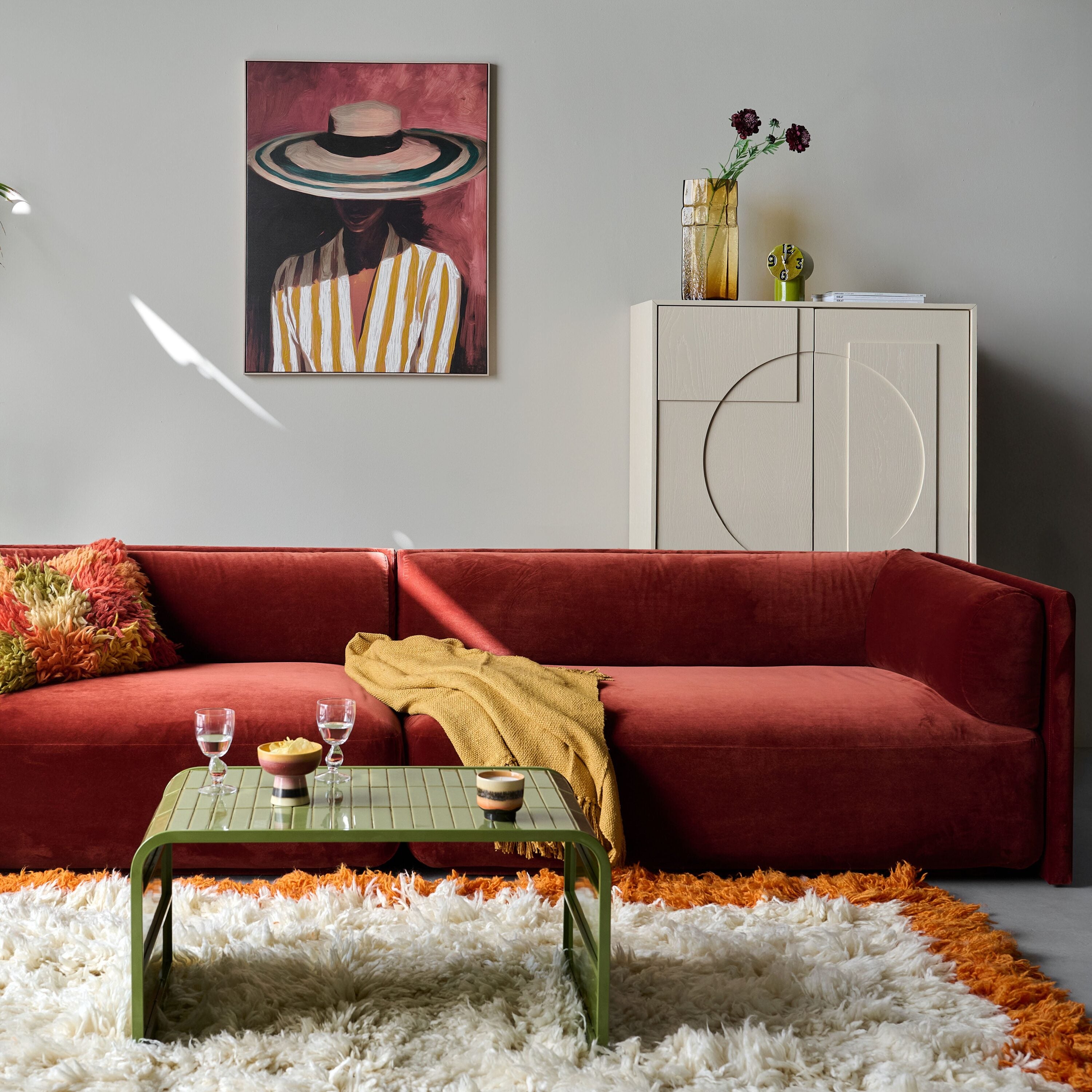FÃST Bolster 3-zitsbank - Royal / Saffron