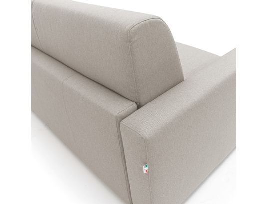 DIVANI.STORE - Canapé lit kansas en tissu imperméable creme 2 places