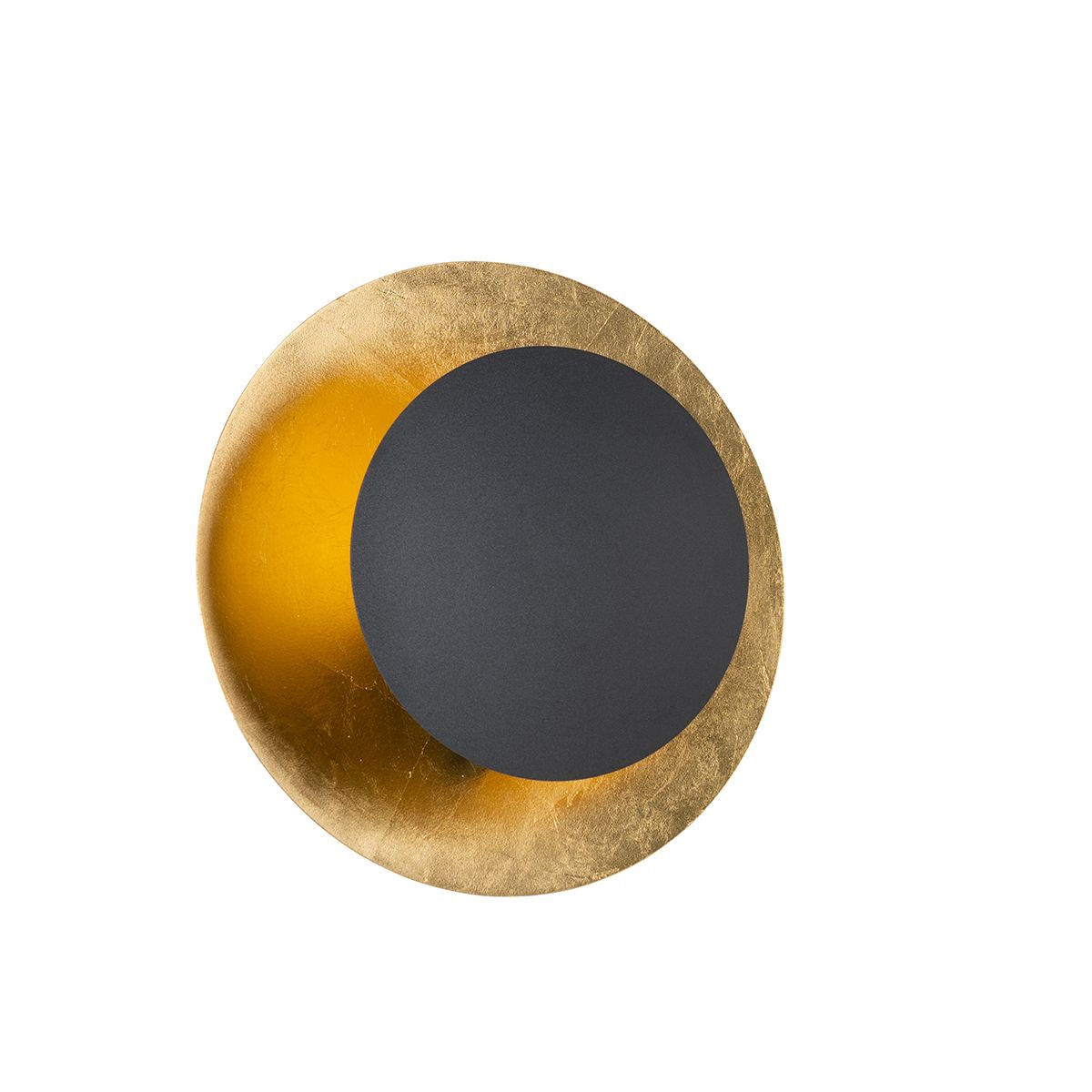 Art Deco wandlamp zwart met goud - Emilienne