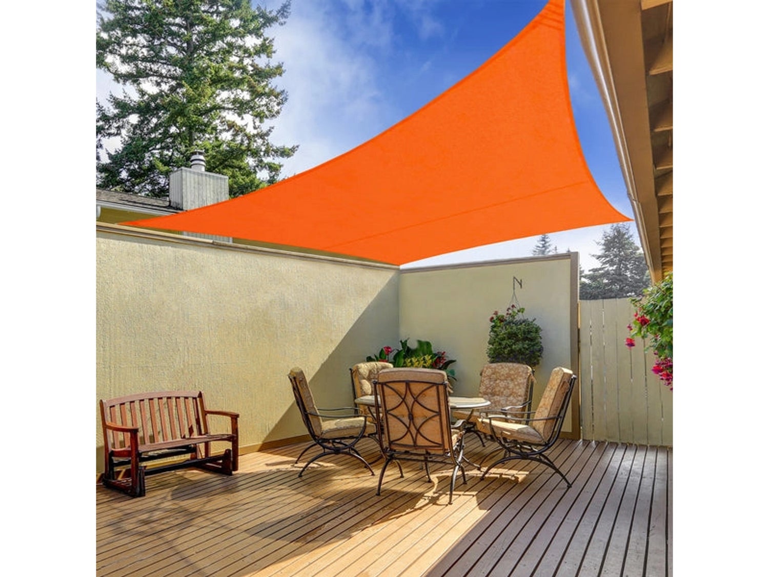 Waterafstotend rechthoekig parasoldoek - voor tuin, terras en balkon - oranje 3 x 3 m