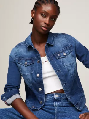 Jaqueta jeans slim fit de algodão orgânico