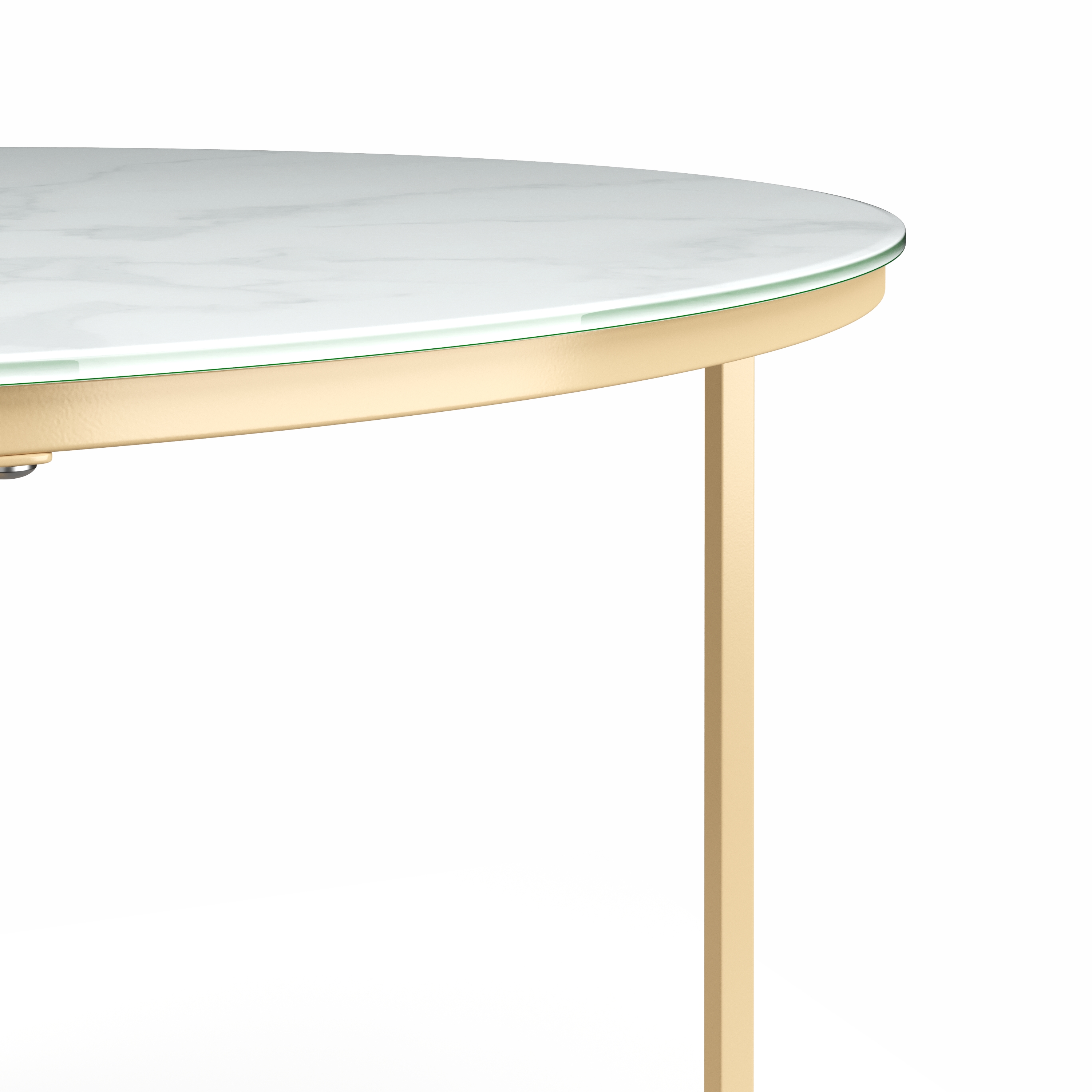 Beistelltisch Glas AMARA rund weiss/gold