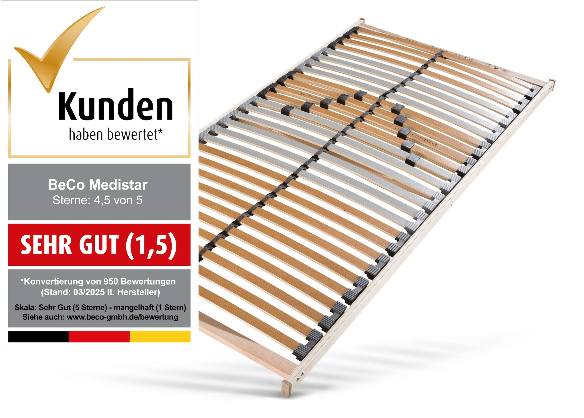 Beco Lattenrost »Lattenrost Medistar, Lattenrost in diversen Grössen erhältlich« flache Bauweise