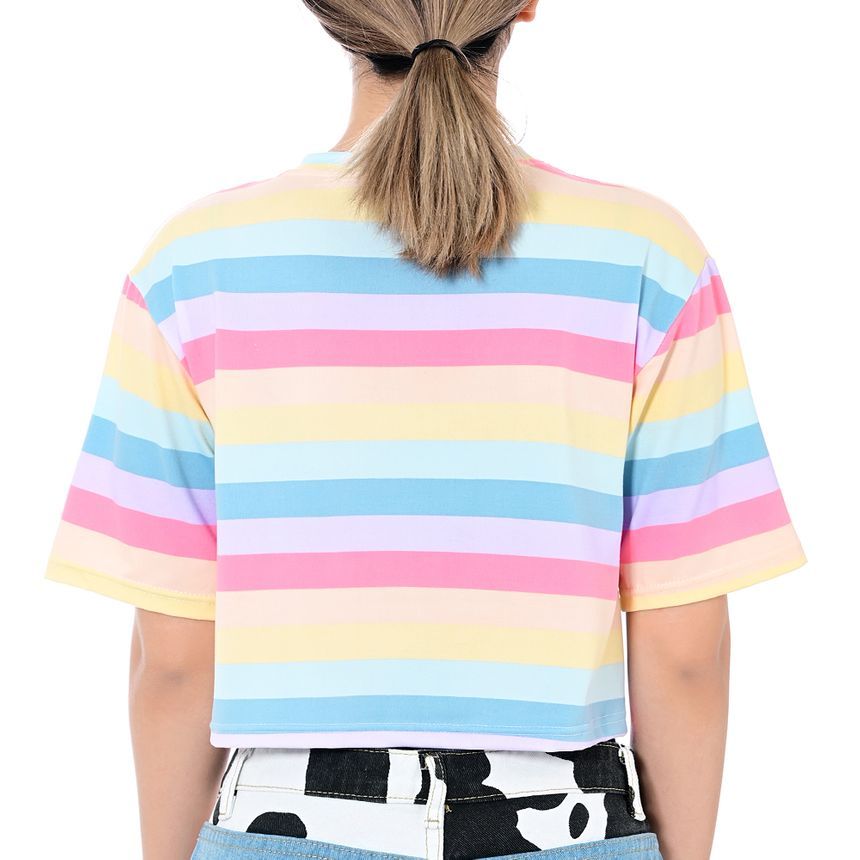 Edise - T-shirt met korte mouwen en regenboogstrepen