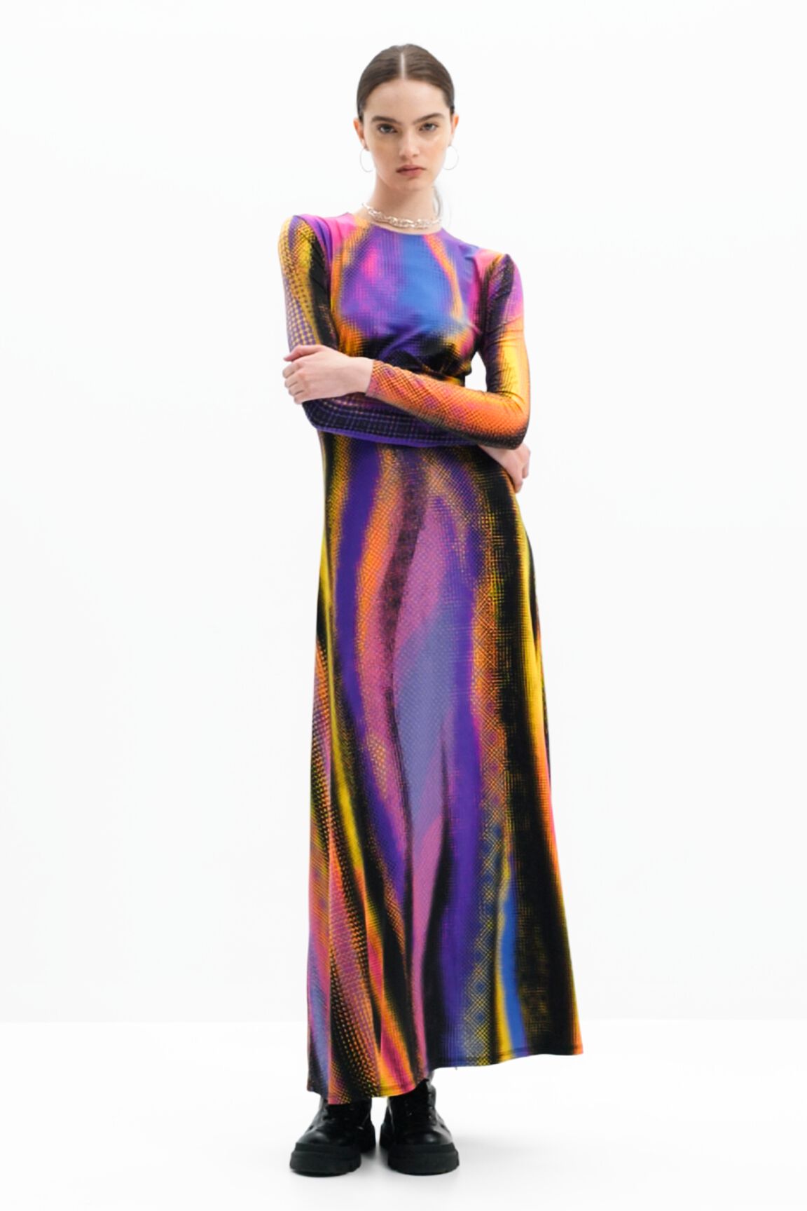 Vestido maxi justo da María Escoté