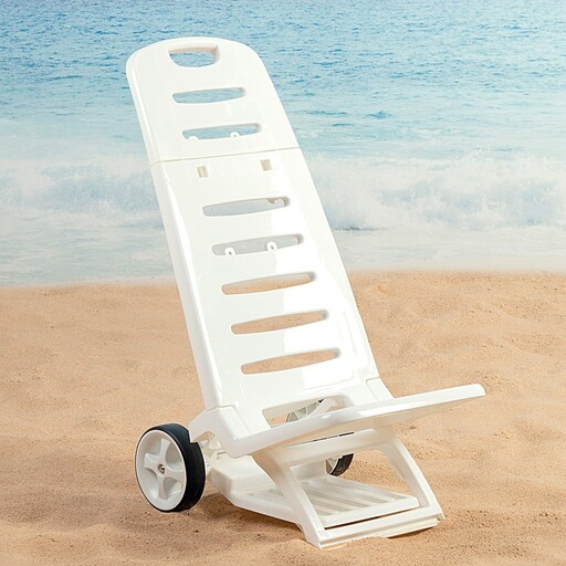 Cadeira de praia dobrável de plástico Aktive Low com rodas