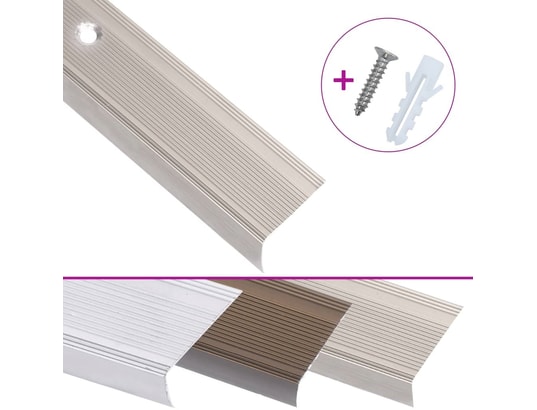VIDAXL - Nez de marche forme en l 15 pcs aluminium 90 cm champagne