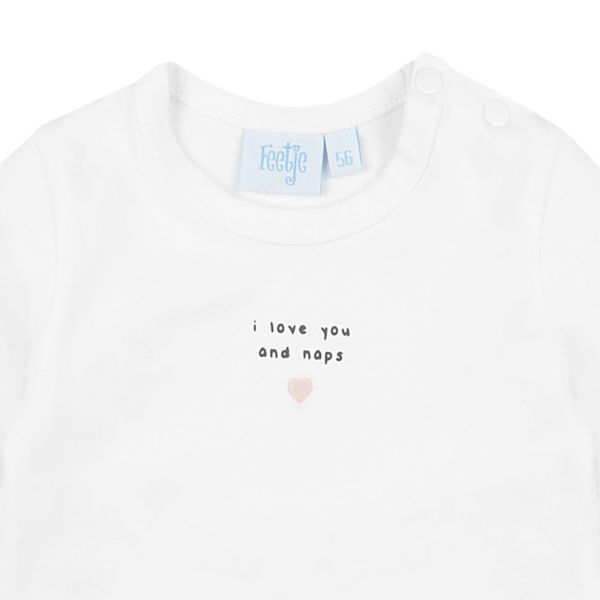 Feetje To The Moon Dots T-Shirt Lange Mouwen Wit Mt. 74