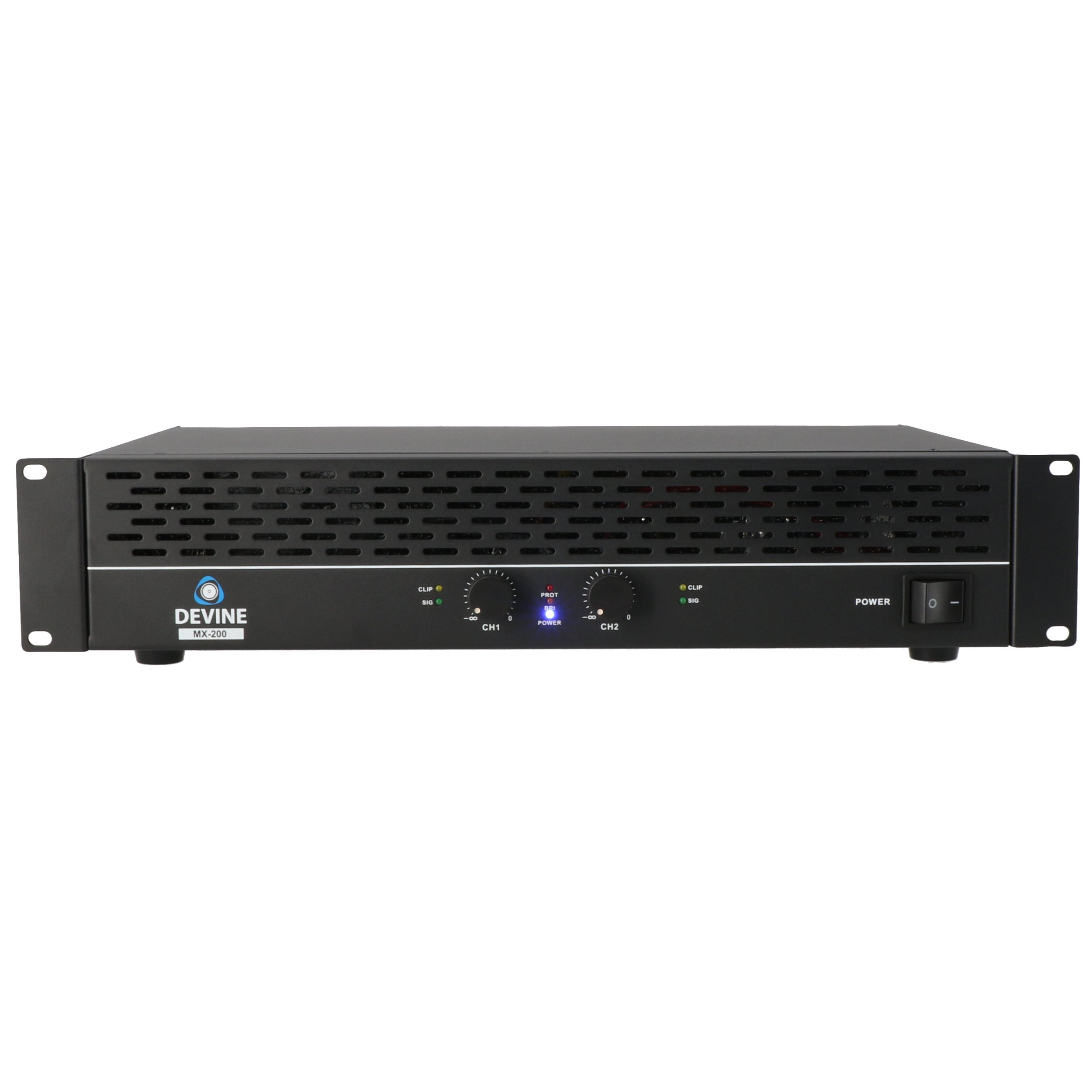 Devine MX-200 2-kanaals PA-eindversterker 2x 100W @ 8 Ohm