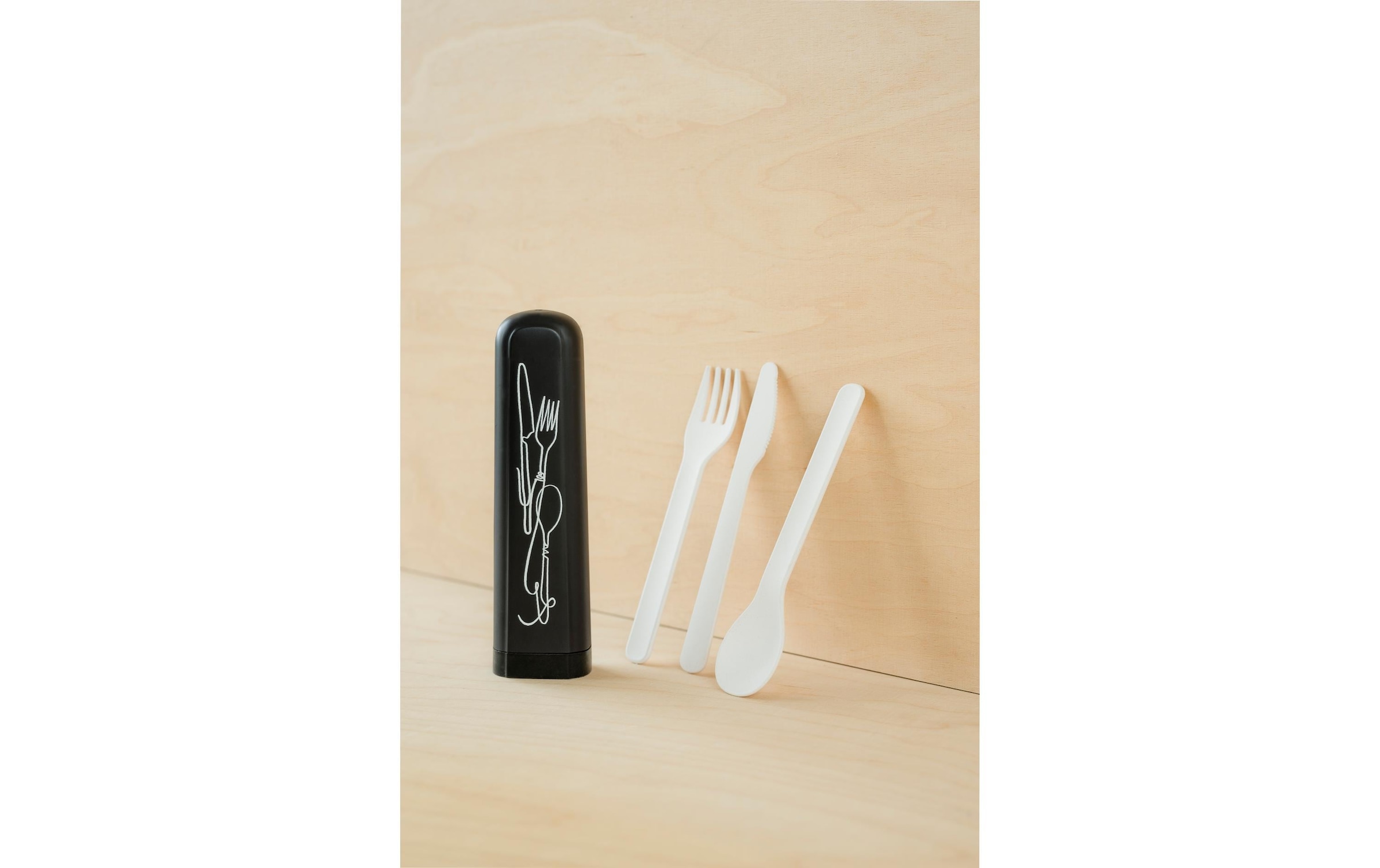 Besteck-Set »BioLoco to go Plant – Line Art 4-teilig«