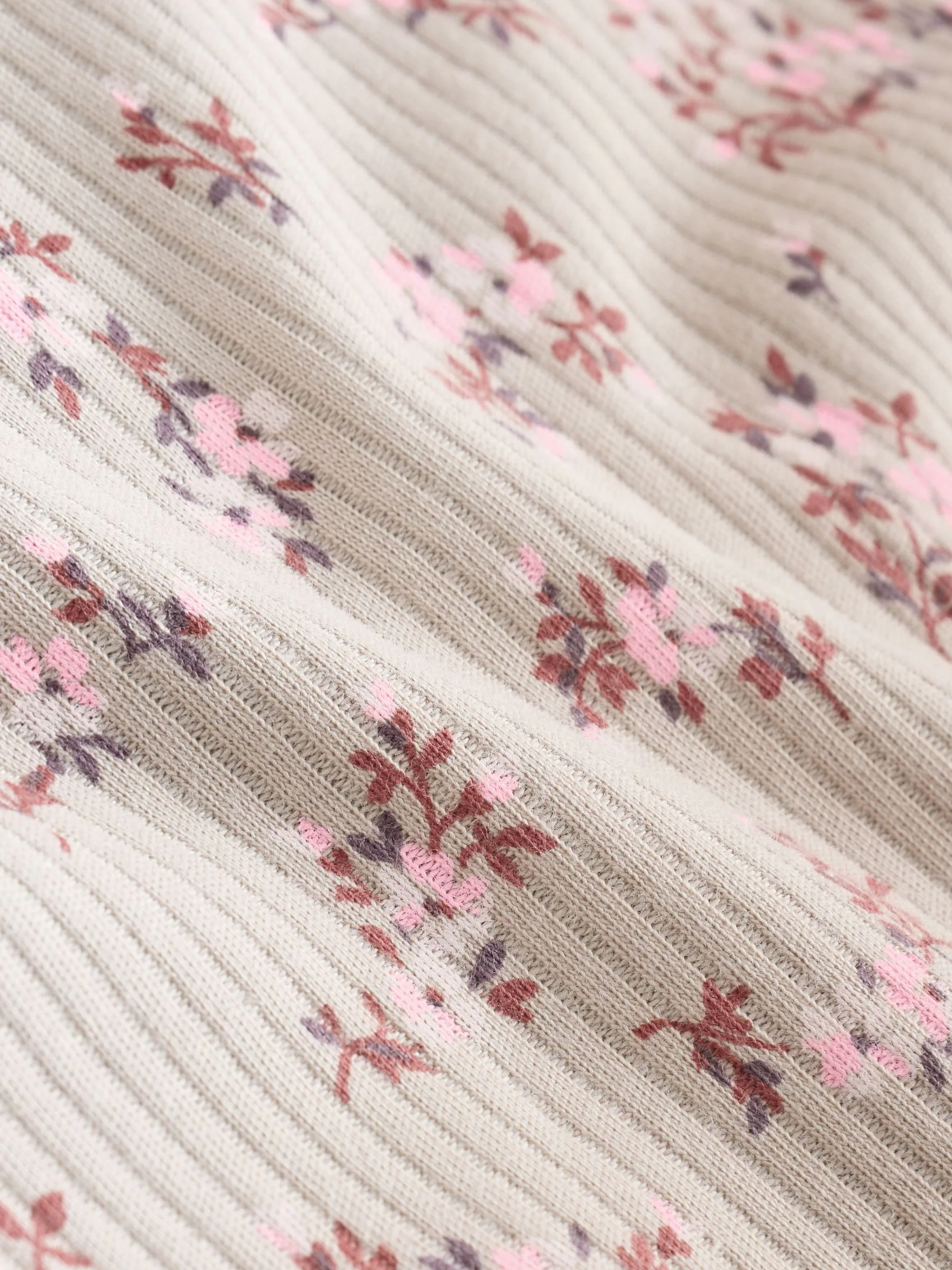 Caramel Brown Ditsy Floral - Set van 5 rompers met lange mouwen