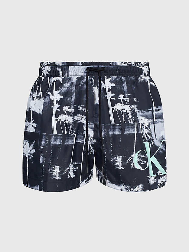 Calções de banho com cordão e monograma CK