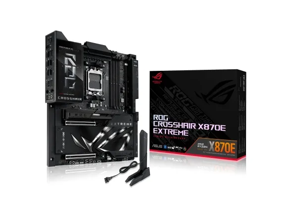 ASUS ROG CROSSHAIR X870E EXTREME - Bundkort - ATX - Socket AM5 - AMD X870E Chipset - USB4, USB-C 3.2 Gen2, USB 3.2 Gen 2, USB-C 3.2 Gen 2x2, USB 3.2 Gen 1 - Wi-Fi 7, Bluetooth, 5 Gigabit Ethernet, 10 Gigabit LAN - onboard grafik (CPU påkrævet) - HD A