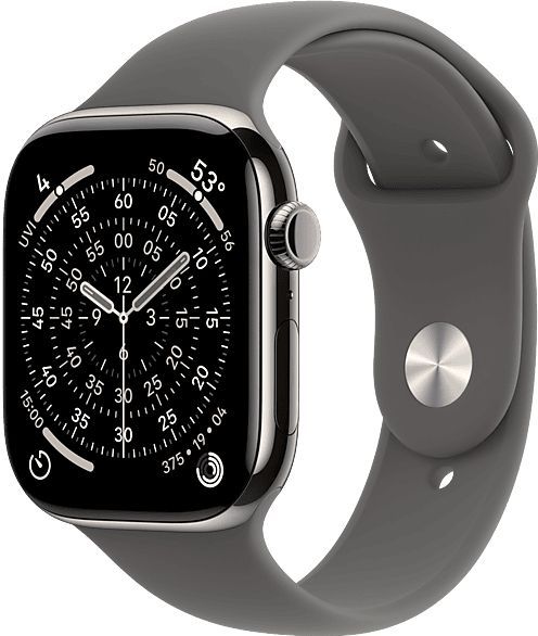 Apple Watch Series 11 - Titanium Case - Stone Grey - Sport Band - 42mm - Smartwatch