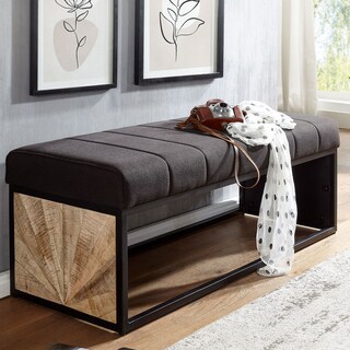 Sitzbank 105 x 40 cm Schwarz/ Braun